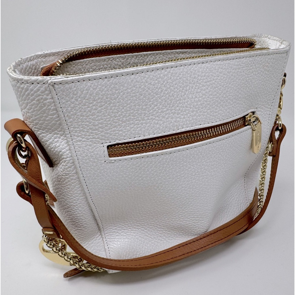 Valentina White and Tan Leather Bag